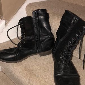 Black combat boots size 10